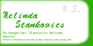 melinda stankovics business card